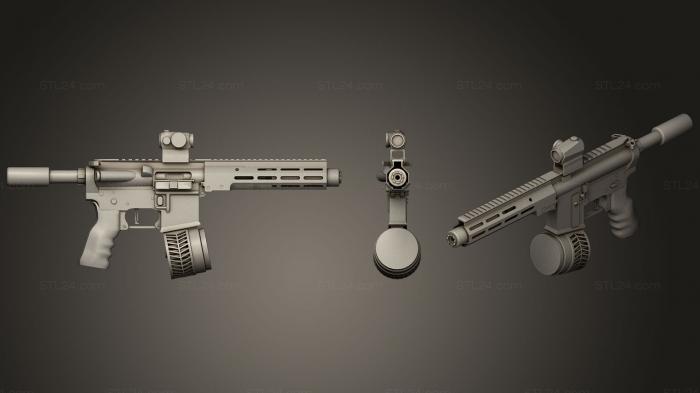 Оружие (Компактный AR15, WPN_0026) 3D модель для ЧПУ станка